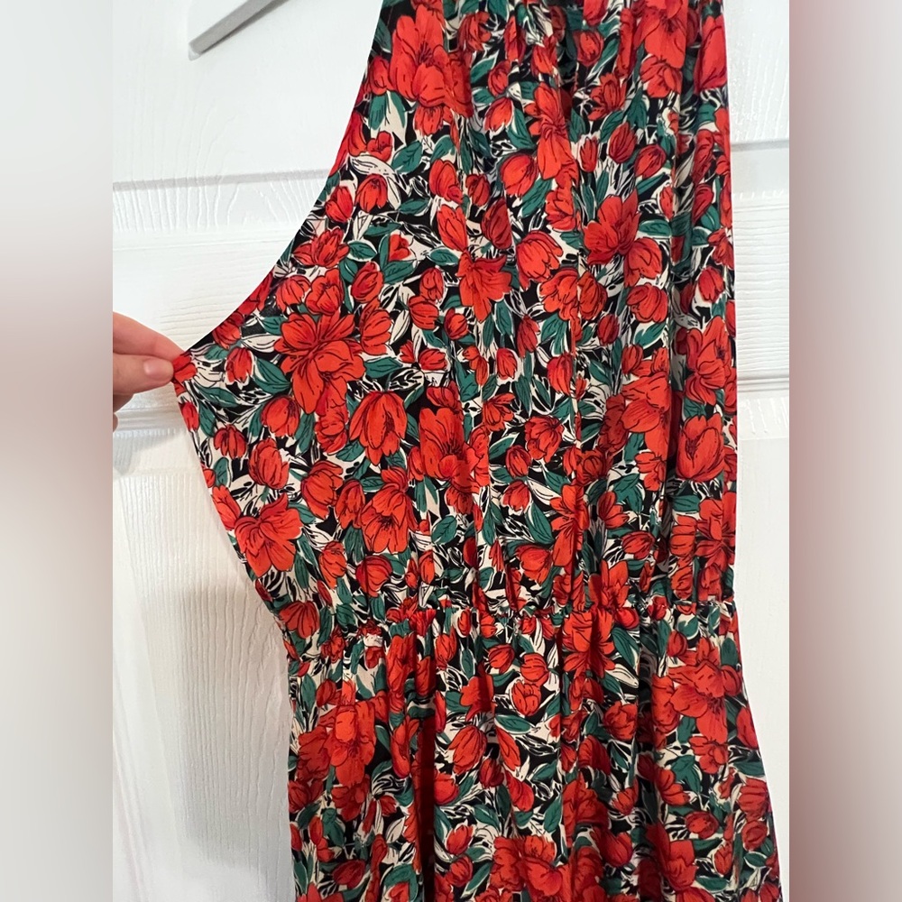 Tiered floral maxi halter dress